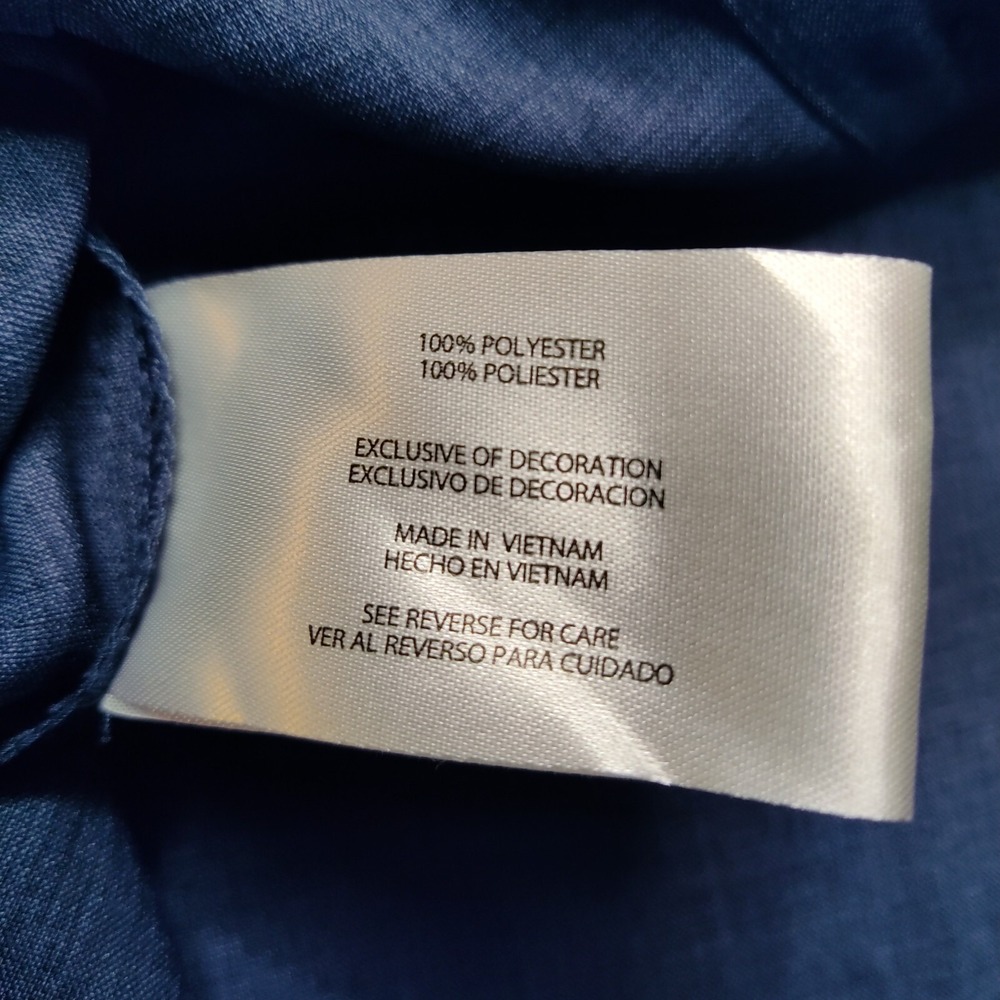 ORVIS Men Medium Blue Black Heather Polyester Button Outdoor Shirt EUC - Picture 7 of 14